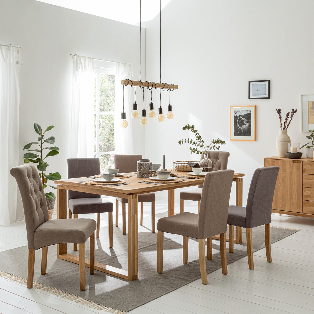 NordicStory Eiken massief houten eetkamerstoelen