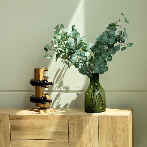 NordicStory Alma eikenhouten wijnrek, wijnstandaard voor 4 flessen