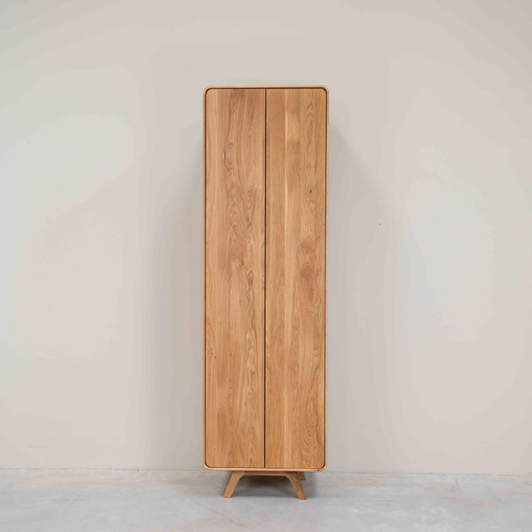NordicStory 2-deurs kledingkast in massief eiken Geneva, 60 x 45 x 200 cm.