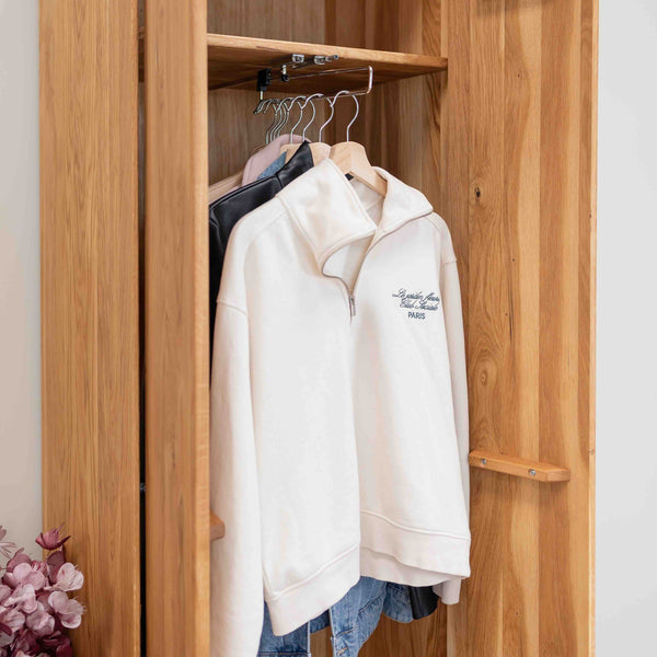 NordicStory 2-deurs kledingkast in massief eiken Geneva, 60 x 45 x 200 cm.