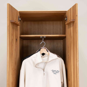 NordicStory 2-deurs kledingkast in massief eiken Geneva, 60 x 45 x 200 cm.