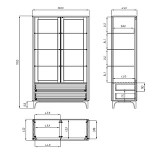Vitrinekast Oxford 2 van duurzaam eikenhout