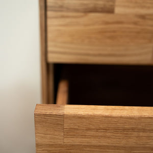 Eikenhouten hoge ladekast Escandi 6 NordicStory RobleStore