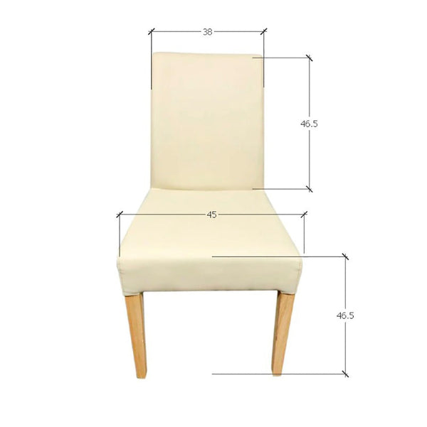 Set van 2 of 4 Malaga eetkamerstoelen, frame van massief eiken, bekleding beige | NordicStory