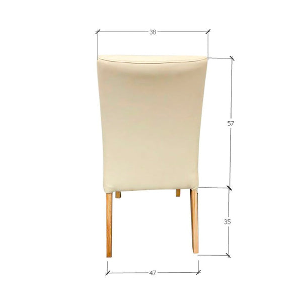 Set van 2 of 4 Malaga eetkamerstoelen, frame van massief eiken, bekleding beige | NordicStory