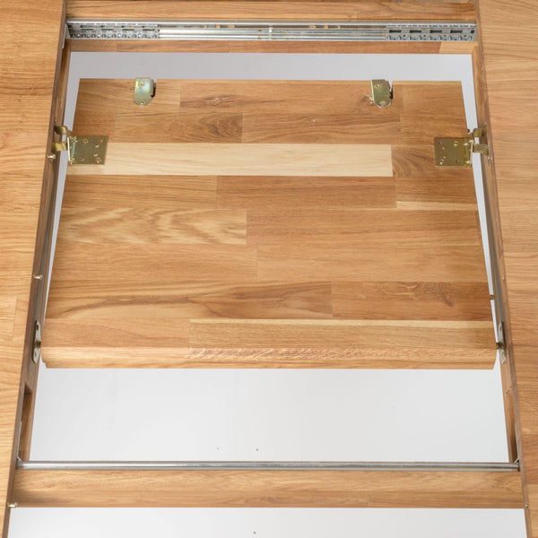 NordicStory France uitschuifbare eettafel in massief eiken 120-160 x 80 x 75 cm.