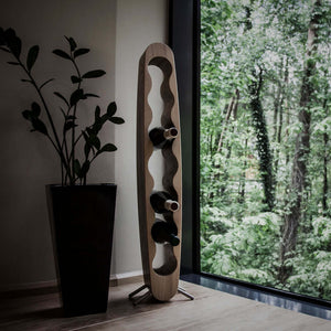 Handgemaakt eiken wijnrek EGG, wijnstandaard voor 7 flessenRoble.Store