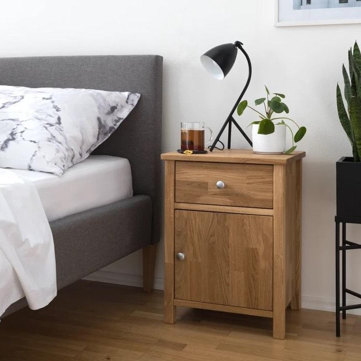 Laura 2 massief eiken nachtkastje, 45 x 37 x 60 cm.