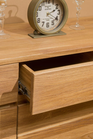 NordicStory Scandinavisch eiken massief houten ladekast dressoir kabinet