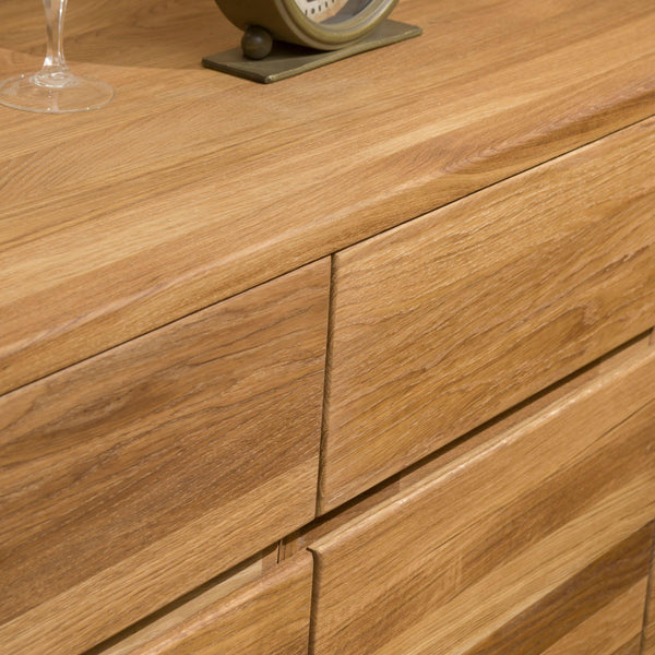 NordicStory Scandinavisch eiken massief houten ladekast dressoir kabinet