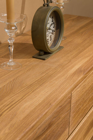 NordicStory Scandinavisch eiken massief houten ladekast dressoir kabinet