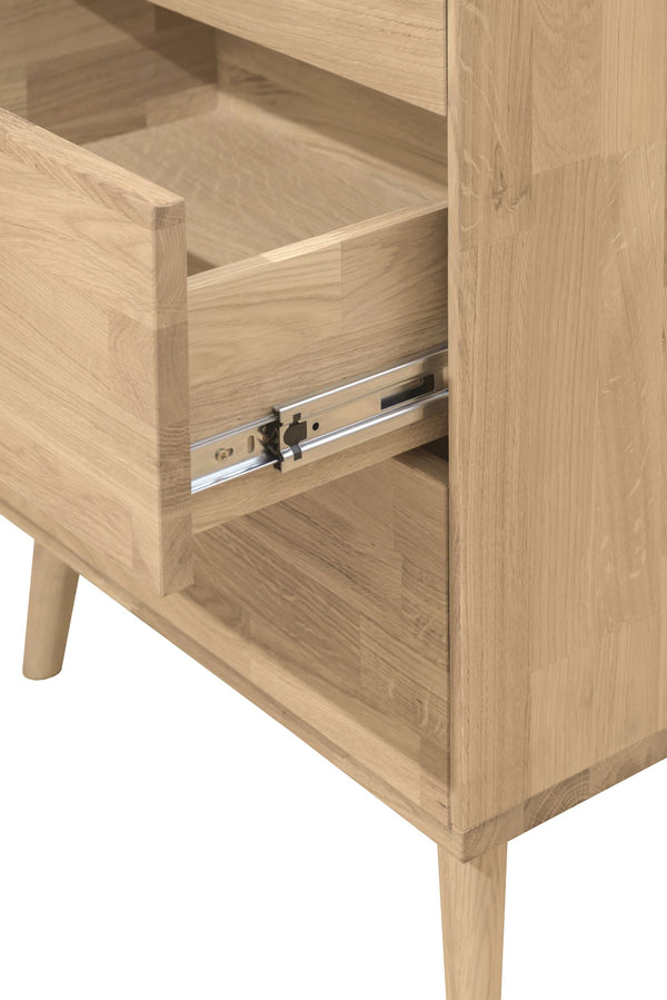 Eikenhouten hoge ladekast Escandi 6 NordicStory RobleStore