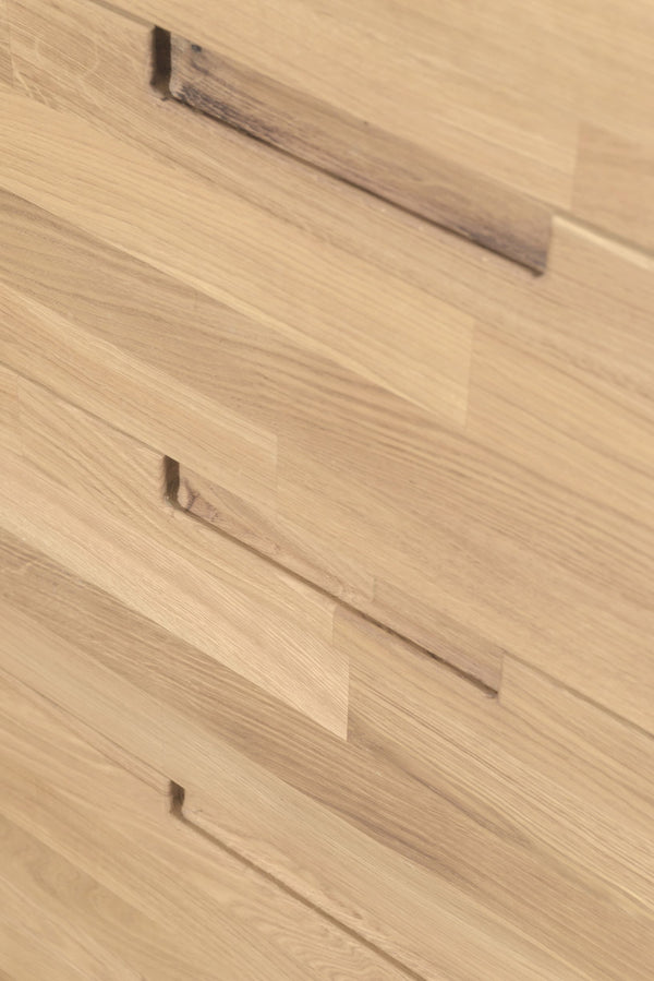 Eikenhouten hoge ladekast Escandi 6 NordicStory RobleStore