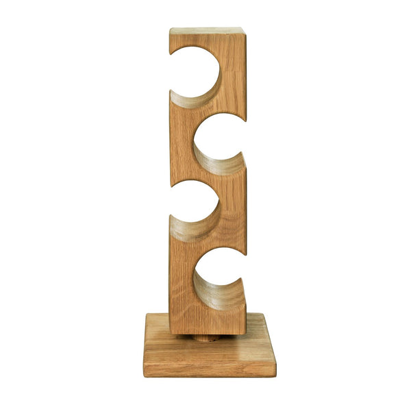 NordicStory Alma eikenhouten wijnrek, wijnstandaard voor 4 flessen