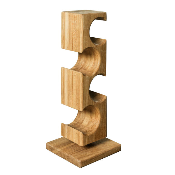 NordicStory Alma eikenhouten wijnrek, wijnstandaard voor 4 flessen