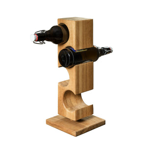 NordicStory Alma eikenhouten wijnrek, wijnstandaard voor 4 flessen