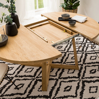 uittrekbare ronde tafel in massief eikenhout