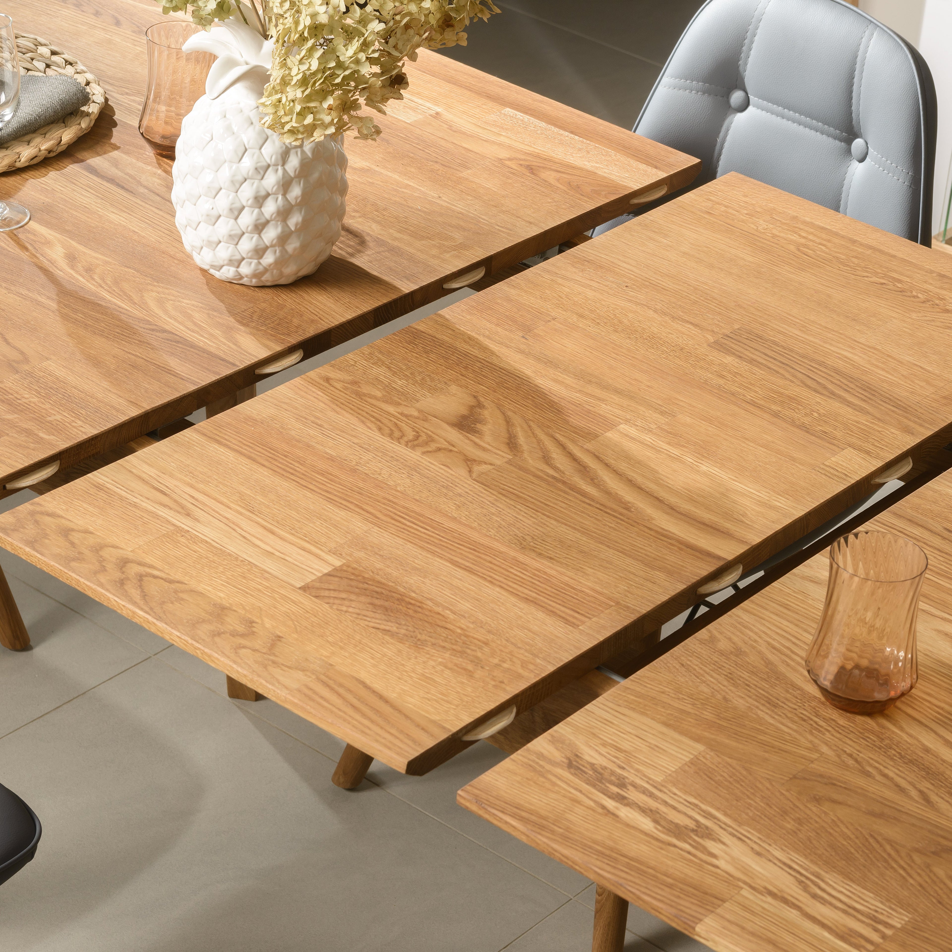NordicStory, meubels, eettafel, uitschuifbaar, massief hout, eik