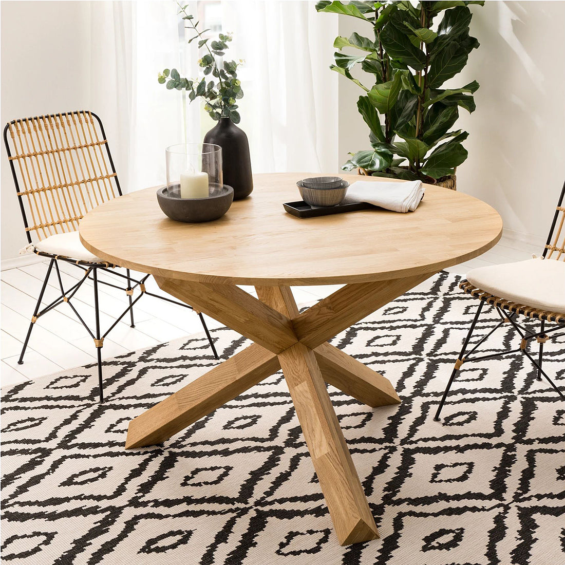 NordicStory Massief houten ronde eettafel 