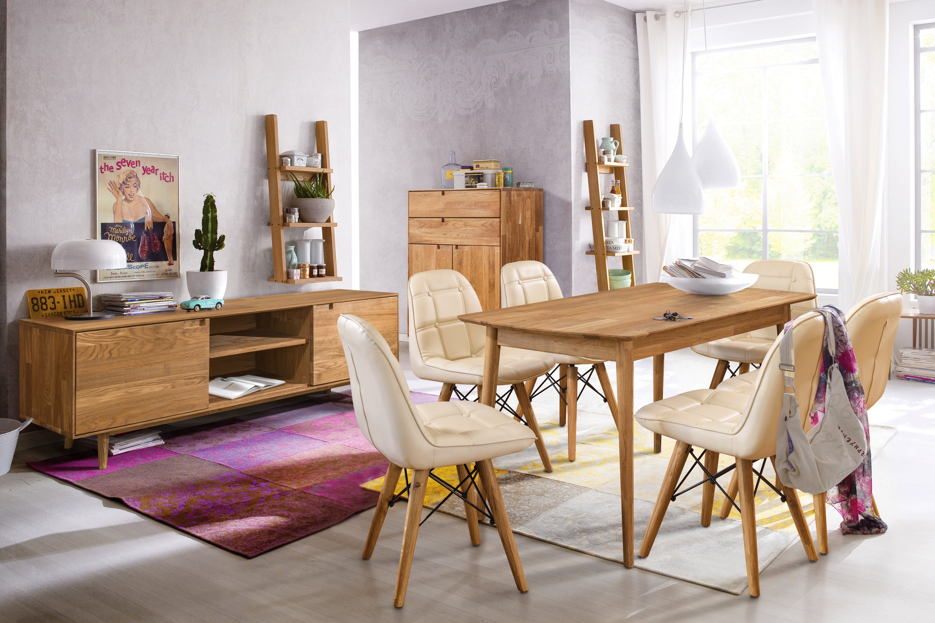  NordicStory, eettafel, uitschuifbaar, meubels, huis, massief eiken, massief eikenhout