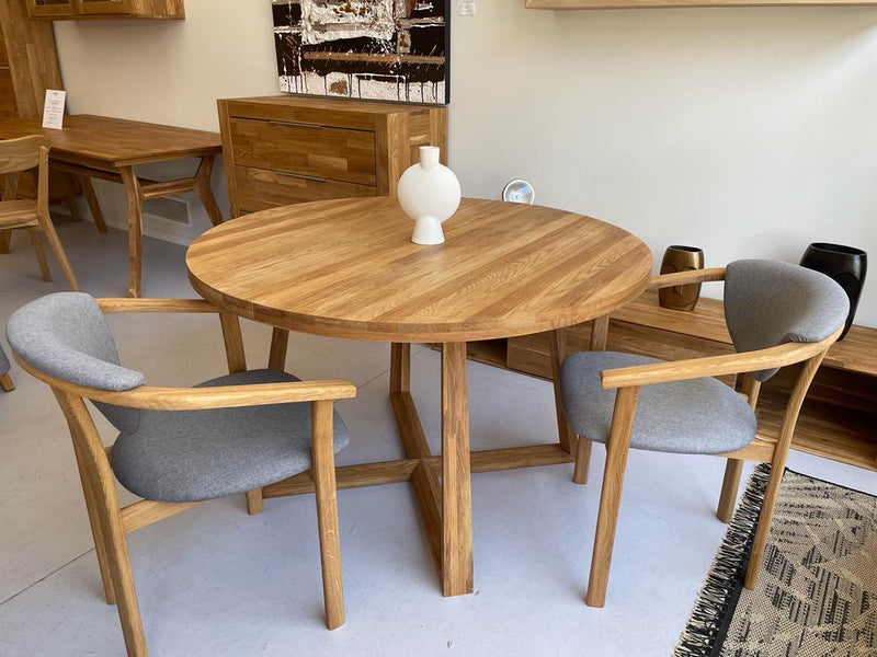 NordicStory Massief houten eiken salontafel, rechthoekige tafel, ronde tafel, uitschuifbare eiken tafel, eiken uitschuifbare tafel