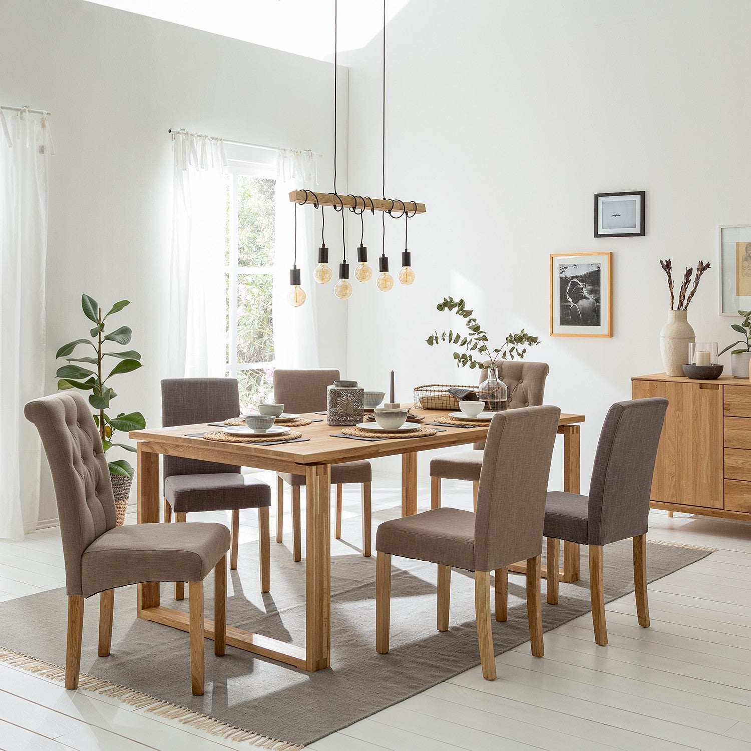 NordicStory Eiken massief houten eetkamerstoelen