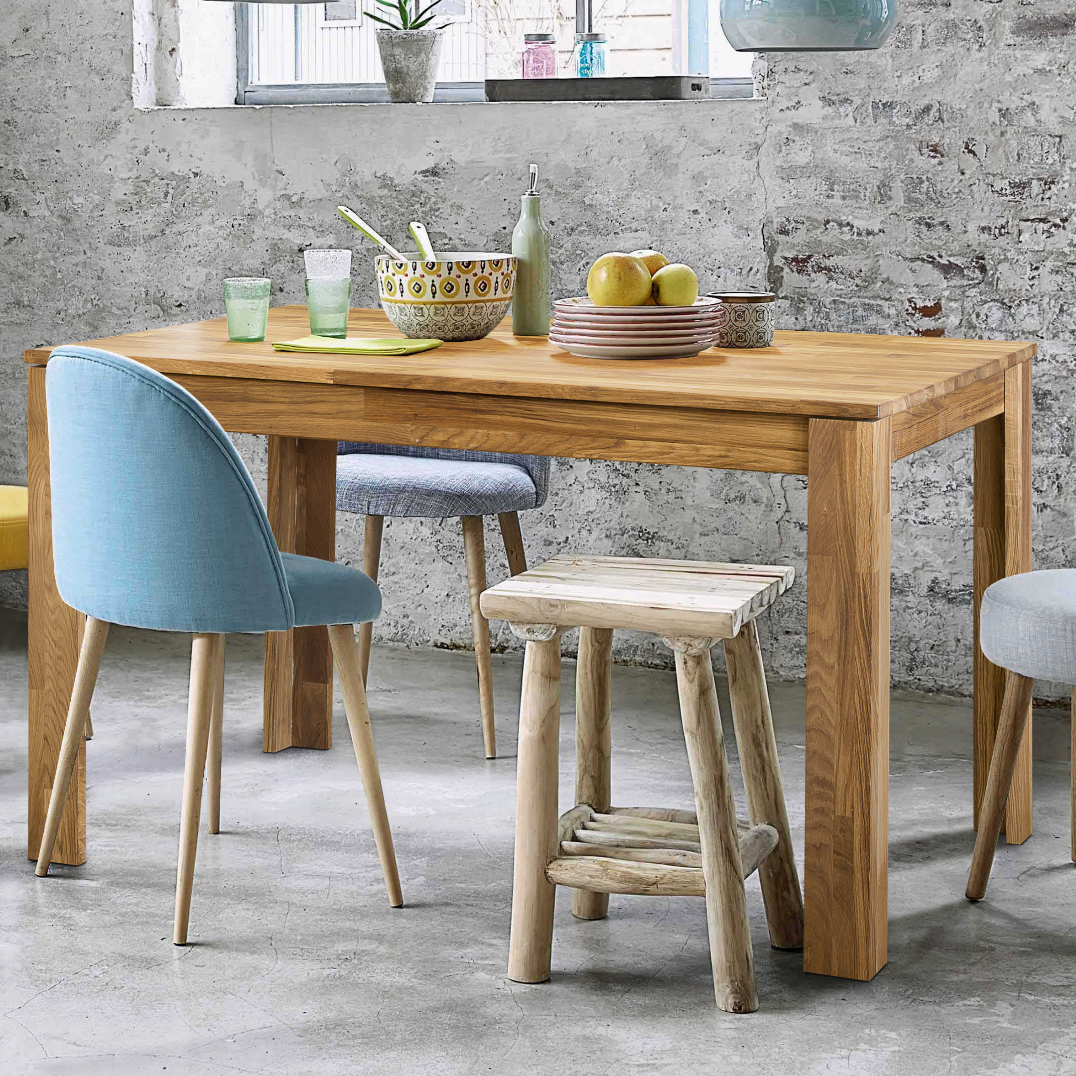 NordicStory Massief houten eiken tafel Scandinavisch rustiek ontwerp 