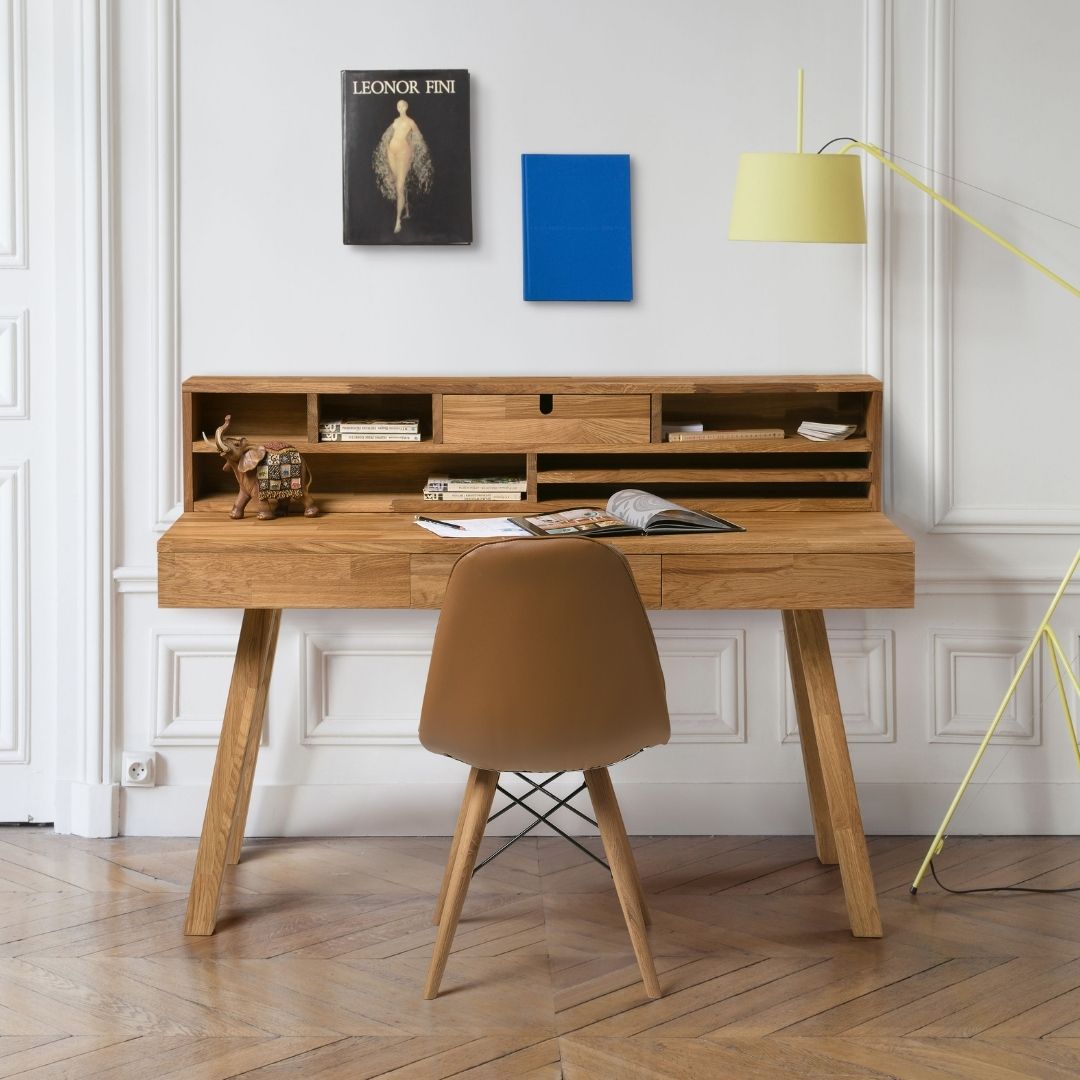 NordicStory Scandinavisch eiken massief houten bureau