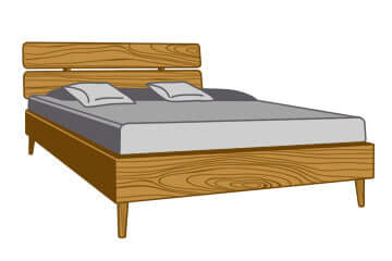 NordicStory, LoftStory, Eiken massief houten bed, Hoofdbord