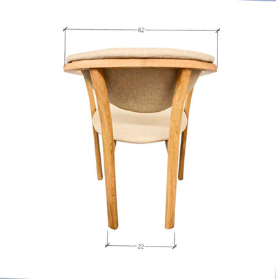 Set van 2 of 4 Alexis eetkamerstoelen, frame van massief eiken, bekleding beige | NordicStory