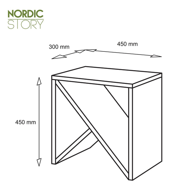 Bijzettafel, nachtkastje van massief eikenhout Denmark | NordicStory