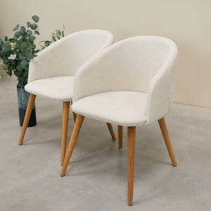 Massief eiken armstoel Ana met bekleding | VESKOR