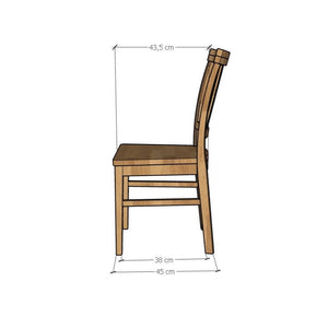 Set van 2 of 4 massief eikenhouten eetkamerstoelen Provance | VESKOR