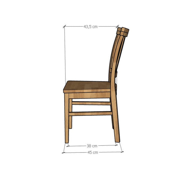 Set van 2 of 4 massief eikenhouten eetkamerstoelen Provance | VESKOR