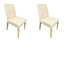 Set van 2 of 4 Malaga eetkamerstoelen, frame van massief eiken, bekleding beige | NordicStory