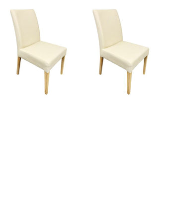 Set van 2 of 4 Malaga eetkamerstoelen, frame van massief eiken, bekleding beige | NordicStory