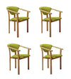 Set van 2 of 4 Alexis eetkamerstoelen, frame van massief eiken, bekleding in levend groen | NordicStory