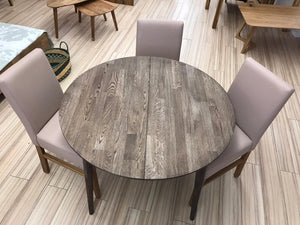 Ronde uitschuifbare eettafel in massief eiken Escandi 3, 100-130 x 100 x 75 cm | NordicStory