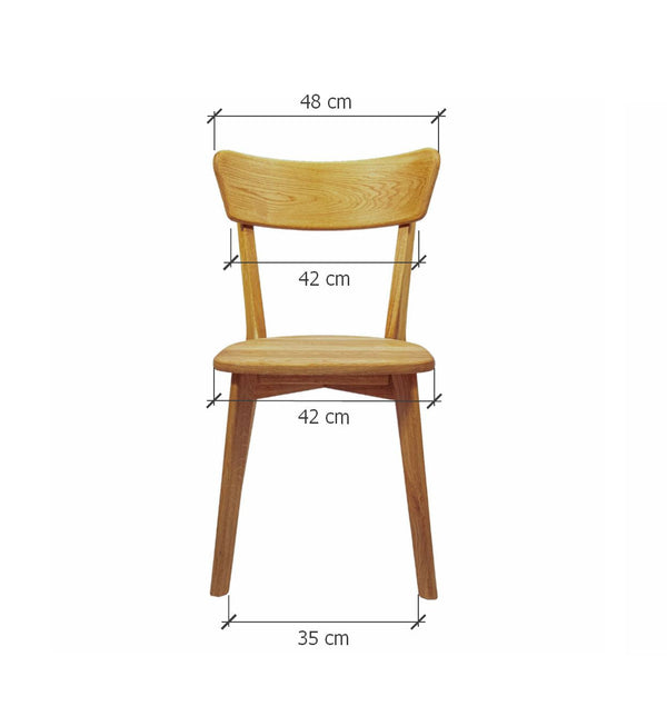 Set van 2 of 4 massief eiken eetkamerstoelen Diana | NordicStory
