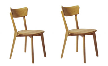 Set van 2 of 4 massief eiken eetkamerstoelen Diana | NordicStory