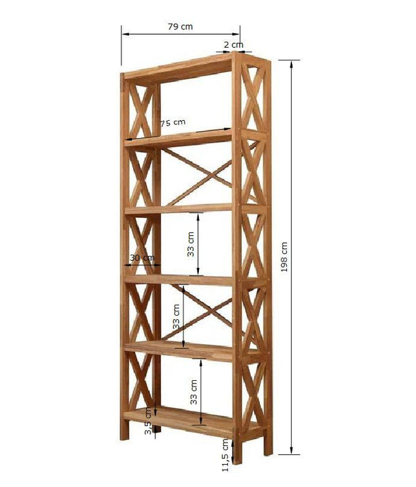 Boekenrek van massief eikenhout Royal | NordicStory