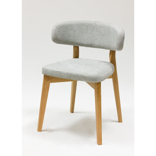 Set van 2 of 4 Claus massief eiken eetkamerstoelen, bekleed in grijs of bruin | VESKOR