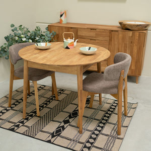 Set van 2 of 4 Claus massief eiken eetkamerstoelen, bekleed in grijs of bruin | VESKOR