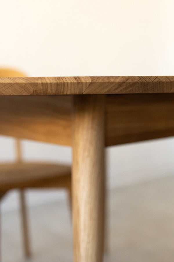 Ronde uitschuifbare eettafel in massief eiken Escandi 3, 100-130 x 100 x 75 cm | NordicStory