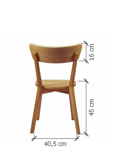 Set van 2 of 4 massief eiken eetkamerstoelen Diana | NordicStory