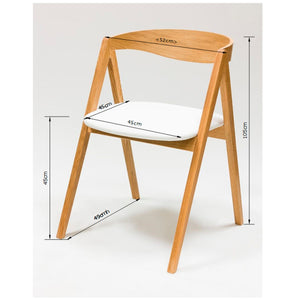 Set van 2 of 4 Oscar massief eiken eetkamerstoelen, gestoffeerd | VESKOR