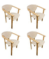Set van 2 of 4 Alexis eetkamerstoelen, frame van massief eiken, bekleding beige | NordicStory