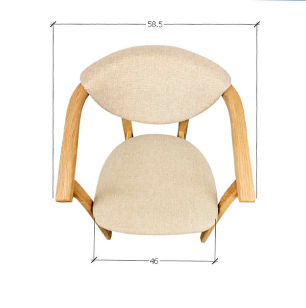 Set van 2 of 4 Alexis eetkamerstoelen, frame van massief eiken, bekleding beige | NordicStory