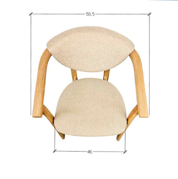 Set van 2 of 4 Alexis eetkamerstoelen, frame van massief eiken, bekleding beige | NordicStory