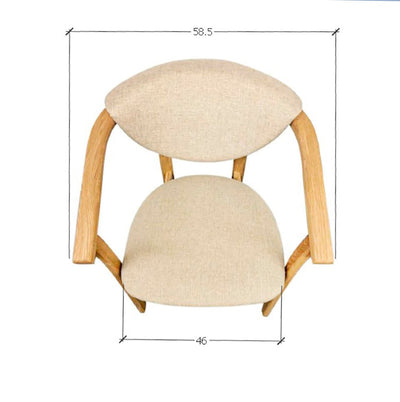 Set van 2 of 4 Alexis eetkamerstoelen, frame van massief eiken, bekleding beige | NordicStory